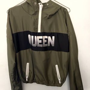 Rue 21 greenish cropped wind breaker